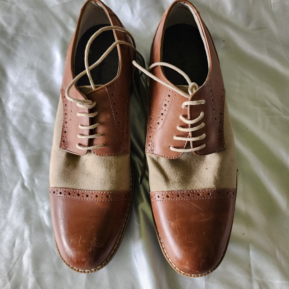G.H. Bass & Co. Two-Tone Brown and Cream Oxfords